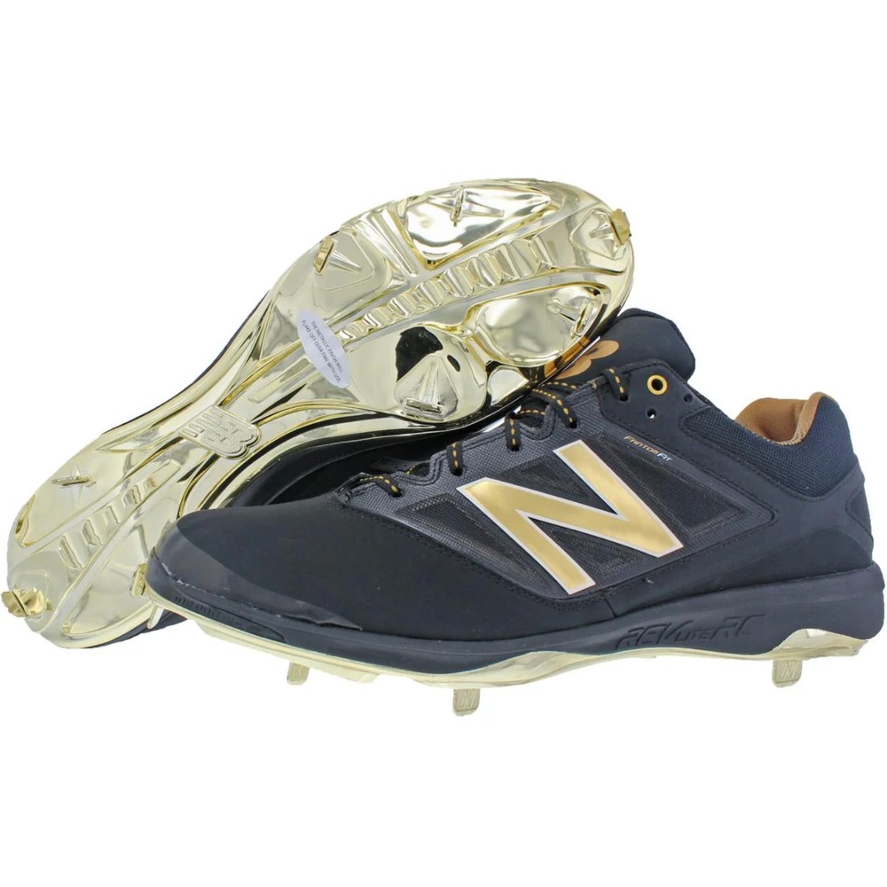 New Balance‎ Fantom Fit REV Lite Steel Baseball Cleats Black Gold NIB - Size 16